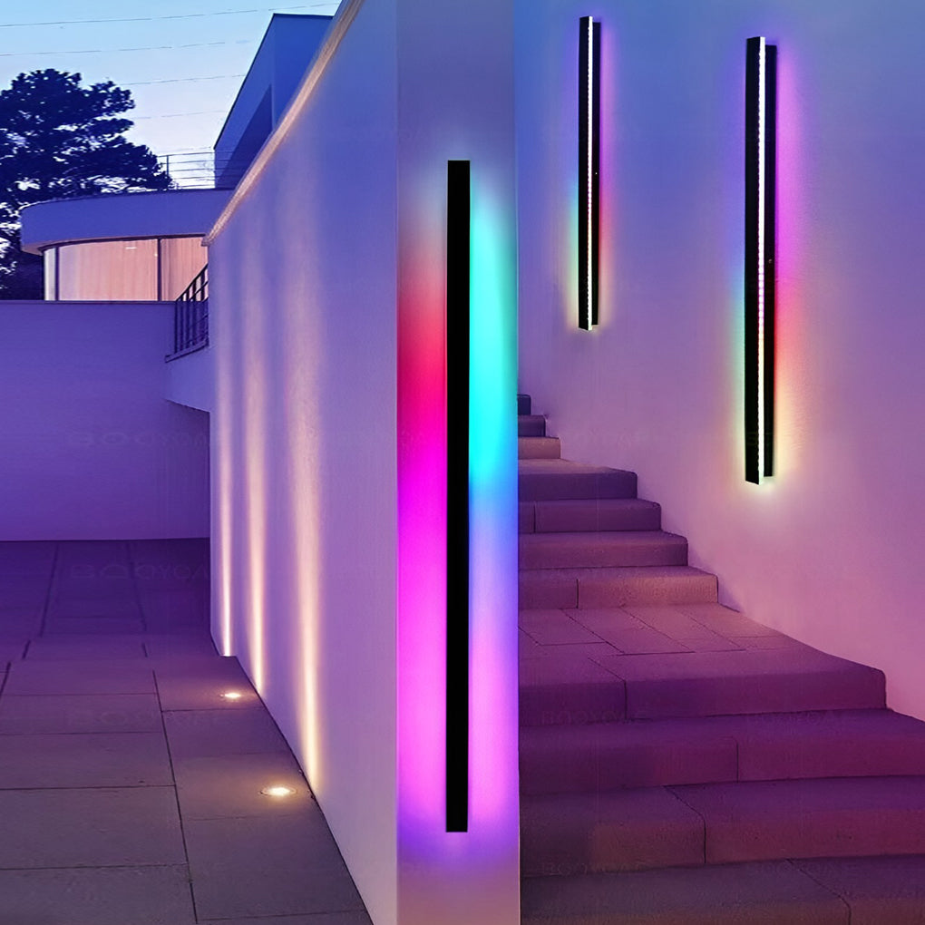 Black Long LED Linear Lights Wall Lights Outdoor LED Lighting
