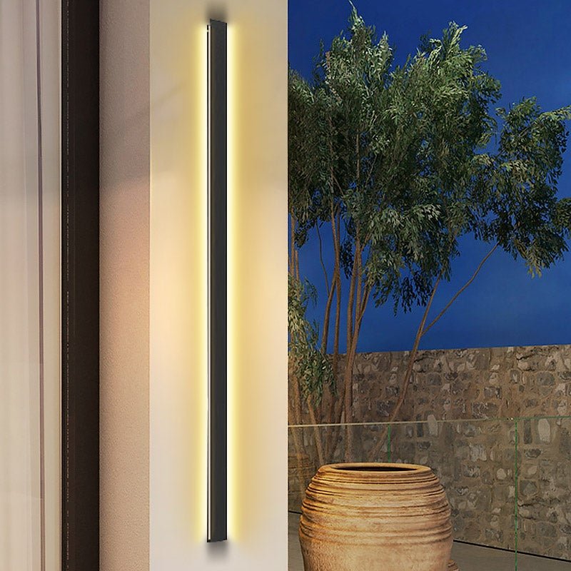 Waterproof Outdoor Long LED Linear Lights Black Modern Outdoor Wall Lighting