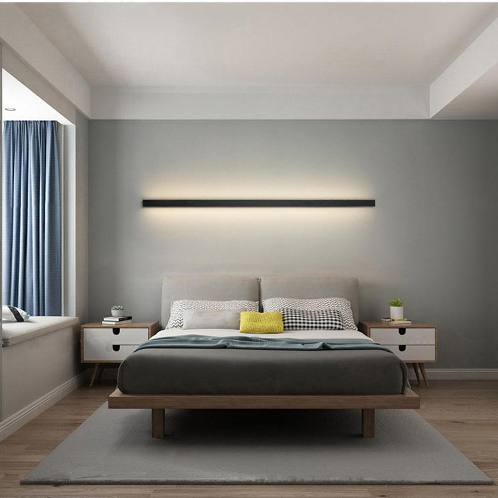 Long LED Linear Lights Dimmable RGB Black Minimalist Wall Lights