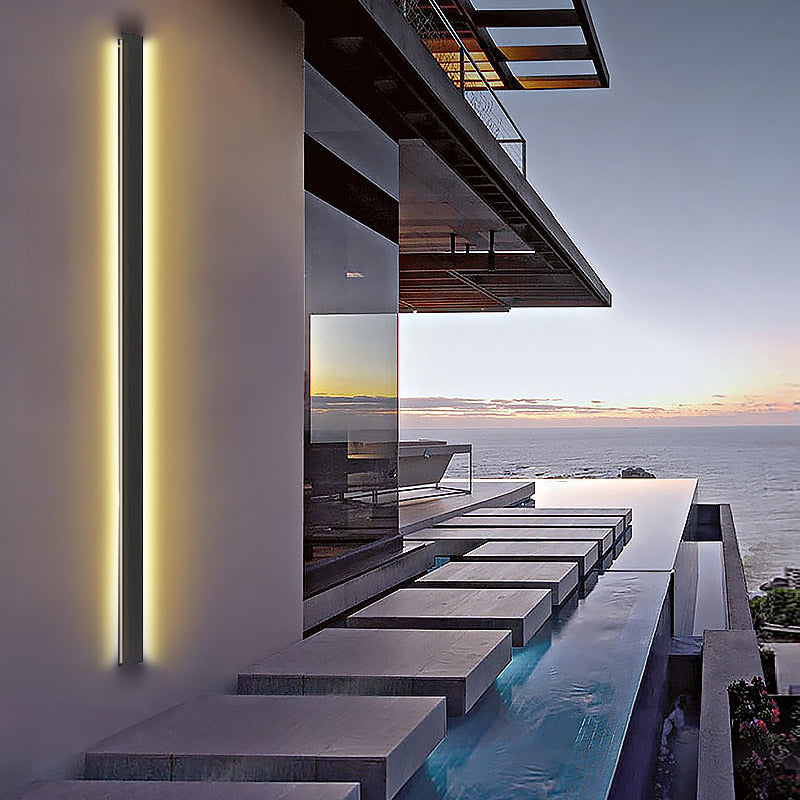 Waterproof Outdoor Long LED Linear Lights Black Modern Outdoor Wall Lighting