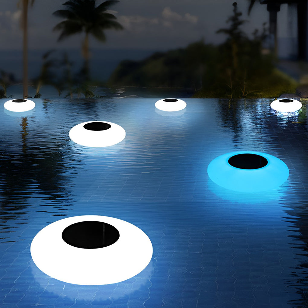 Enchanting RGB Solar Powered Pool Lights Waterproof Outdoor LED Round Lamps