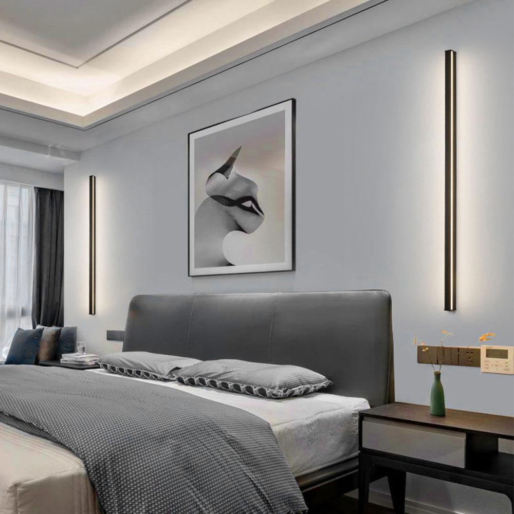 Long LED Linear Lights Dimmable RGB Black Minimalist Wall Lights