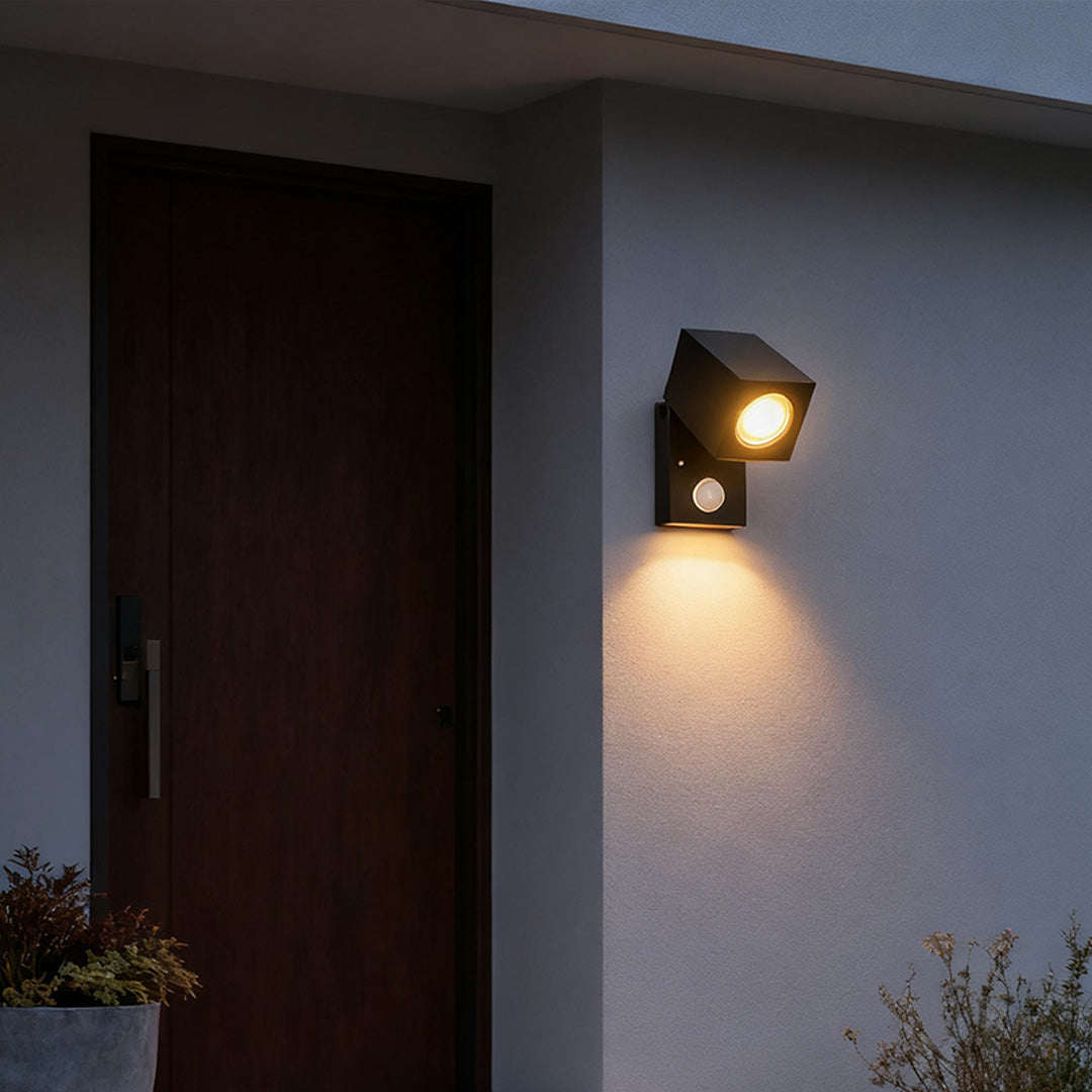 Square Adjustable Waterproof Motion Sensor LED Sconces Indoor Outdoor Wall Lamp Spot Lights