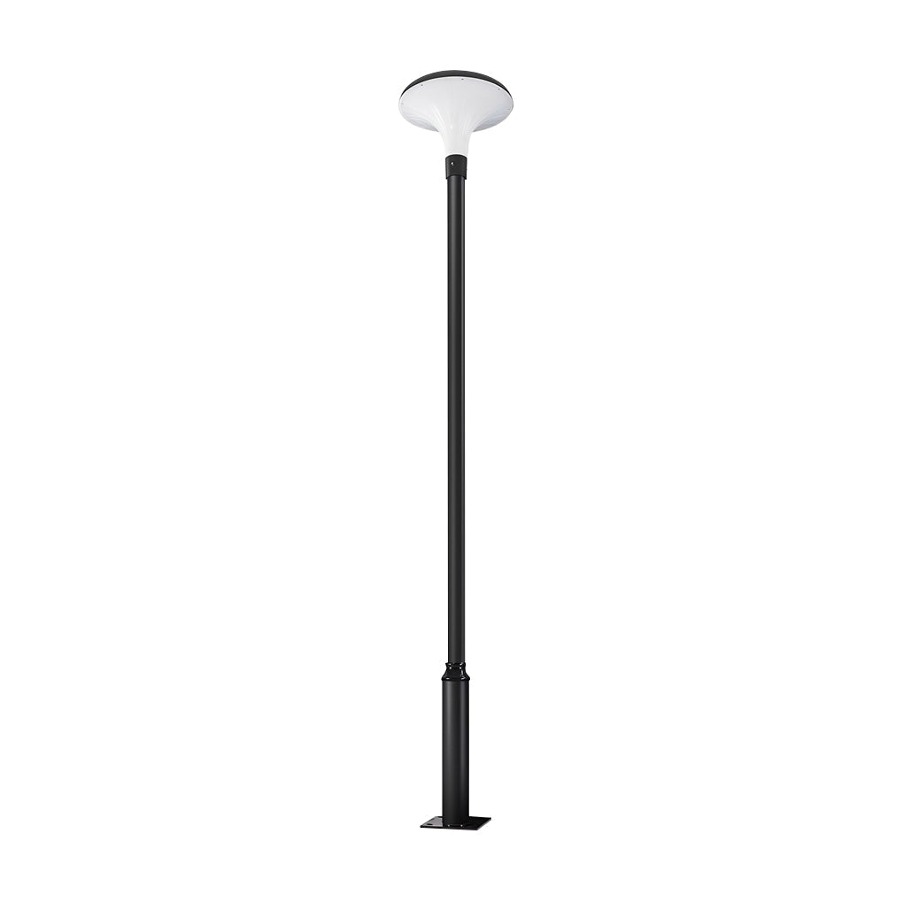 Round Mushroom Waterproof Intelligent Black Modern Solar Lamp Post Light