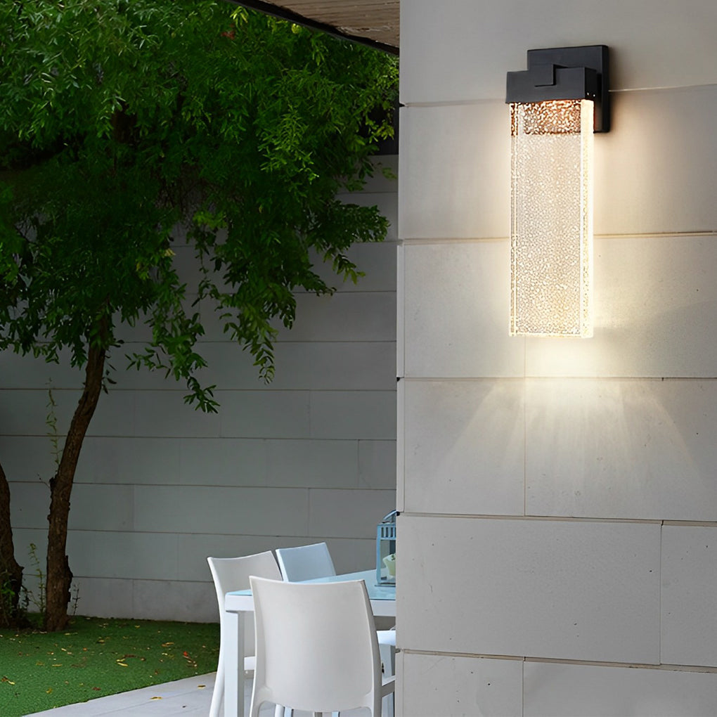 Rectangular Bubble Crystal Waterproof LED Modern Outdoor Wall Lamp