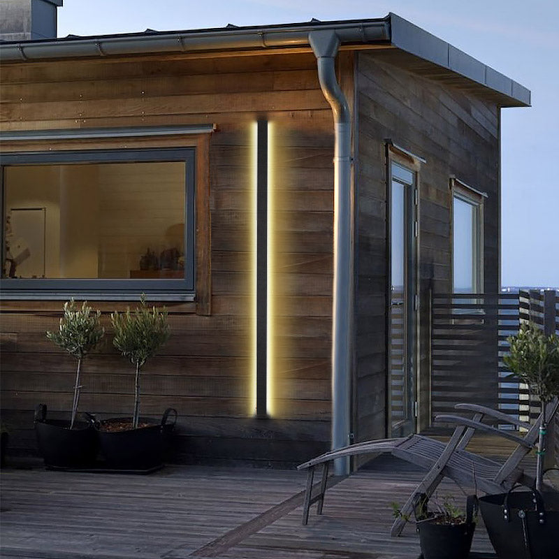 Waterproof Outdoor Long LED Linear Lights Black Modern Outdoor Wall Lighting