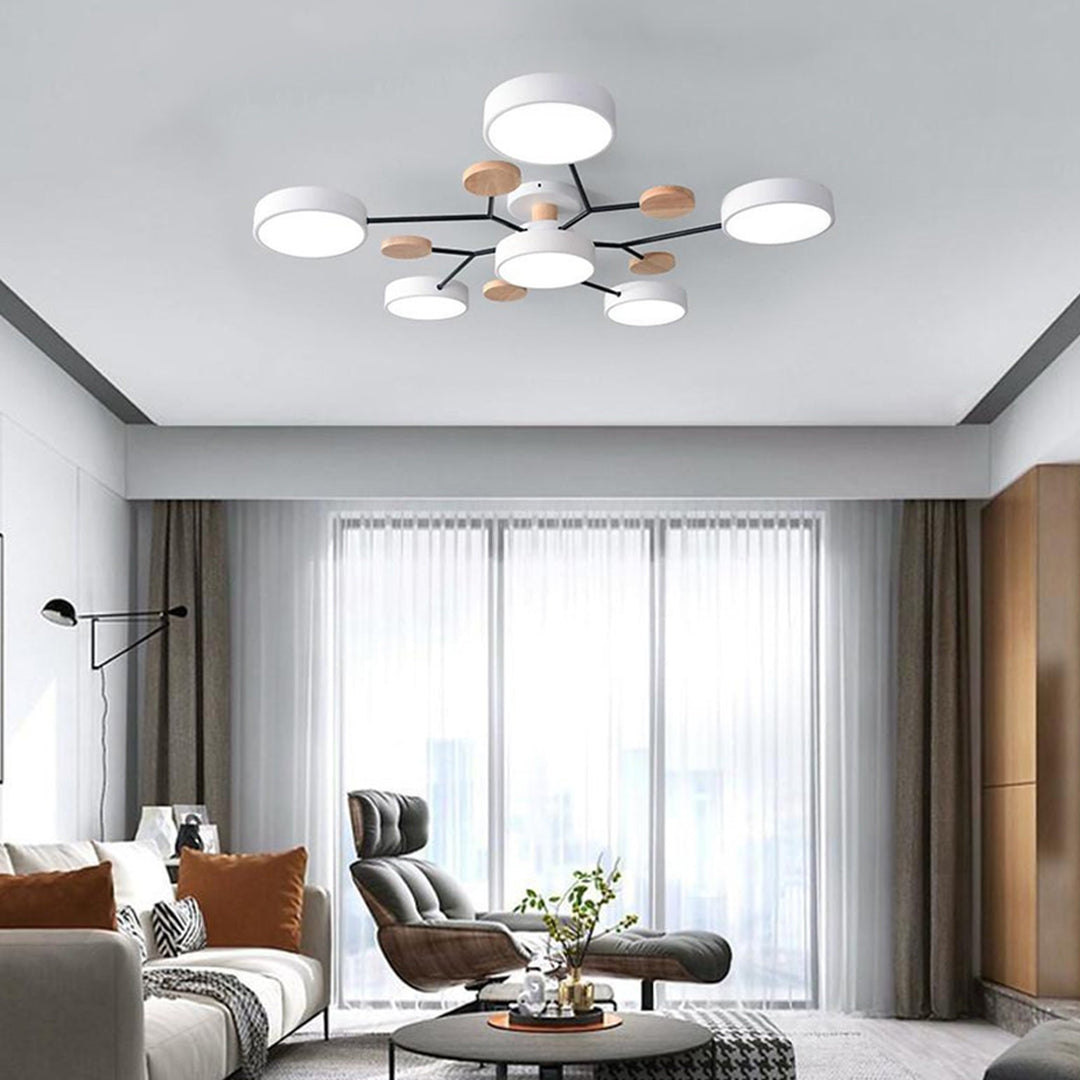 Sputnik Artistic Lights Chandeliers Metal Wood Baby Kids Lights Ceiling Lights