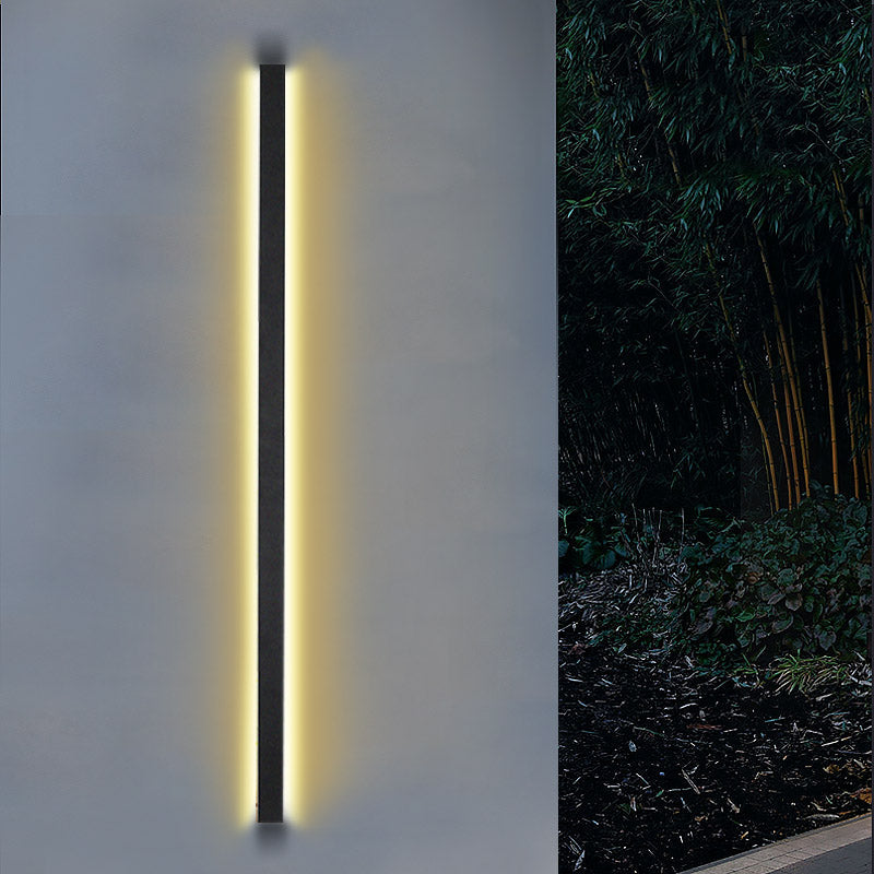 Waterproof Outdoor Long LED Linear Lights Black Modern Outdoor Wall Lighting