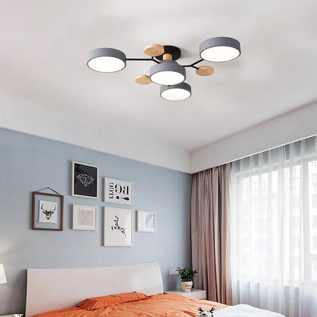 Sputnik Artistic Lights Chandeliers Metal Wood Baby Kids Lights Ceiling Lights