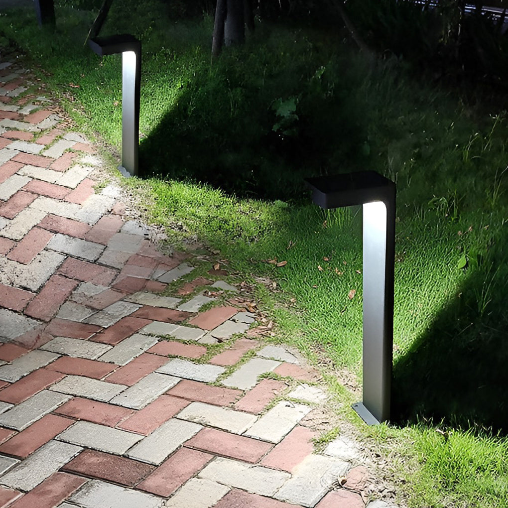 Sleek Solar Pathway Lights with Dusk-to-Dawn Sensor Modern LED Outdoor Landscape Lighting