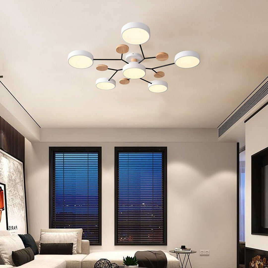 Sputnik Artistic Lights Chandeliers Metal Wood Baby Kids Lights Ceiling Lights