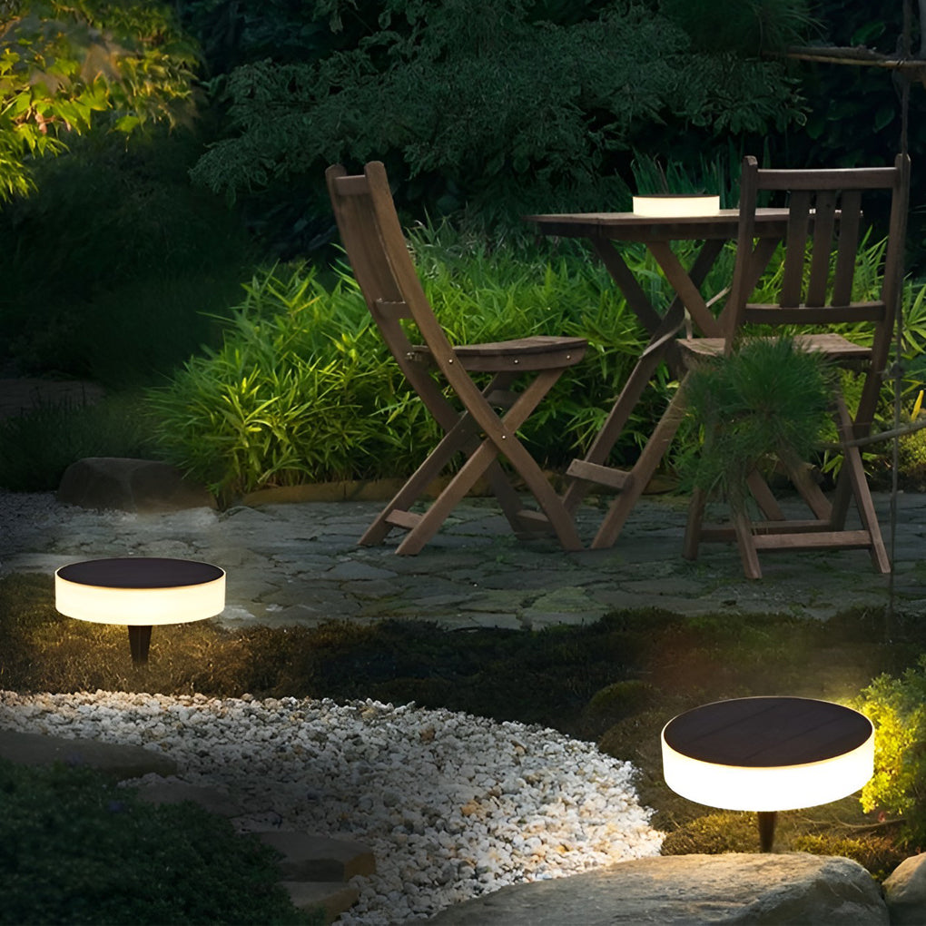 Seamless Solar Disk Lights Elegant LED Ground Lighting for Outdoor Landscapes