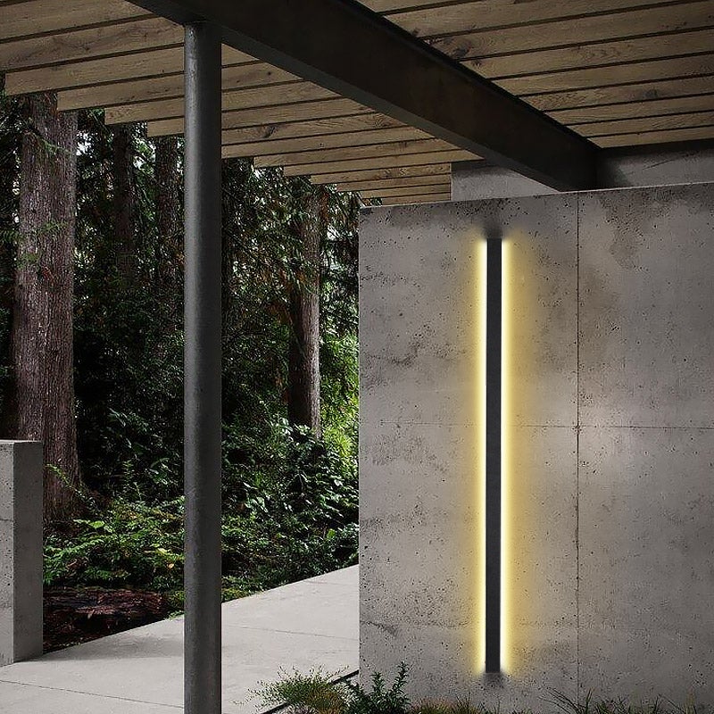 Waterproof Outdoor Long LED Linear Lights Black Modern Outdoor Wall Lighting