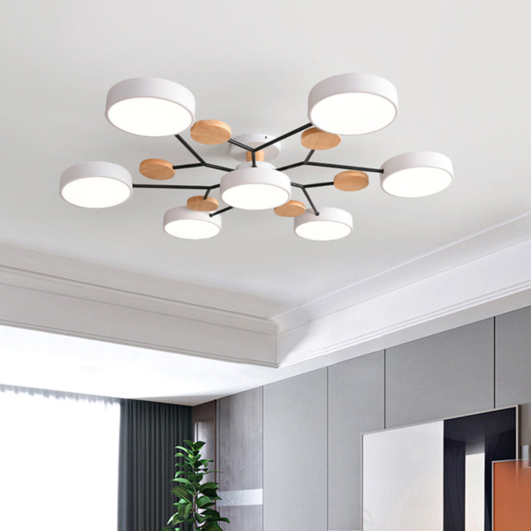 Sputnik Artistic Lights Chandeliers Metal Wood Baby Kids Lights Ceiling Lights