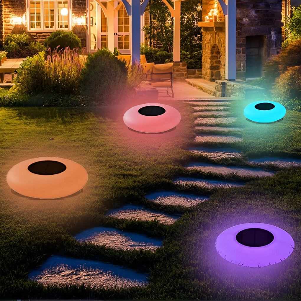 Enchanting RGB Solar Powered Pool Lights Waterproof Outdoor LED Round Lamps