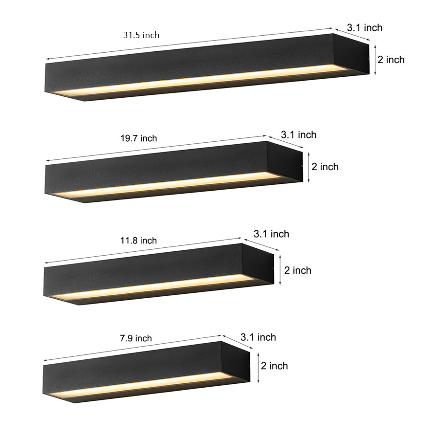 Minimalist Strip Waterproof LED Black Modern Outdoor Wall Washer Light