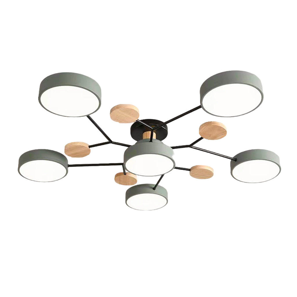 Sputnik Artistic Lights Chandeliers Metal Wood Baby Kids Lights Ceiling Lights