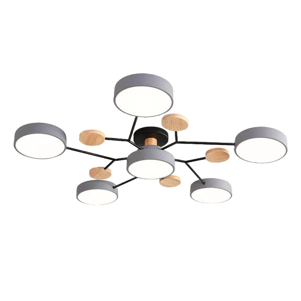 Sputnik Artistic Lights Chandeliers Metal Wood Baby Kids Lights Ceiling Lights