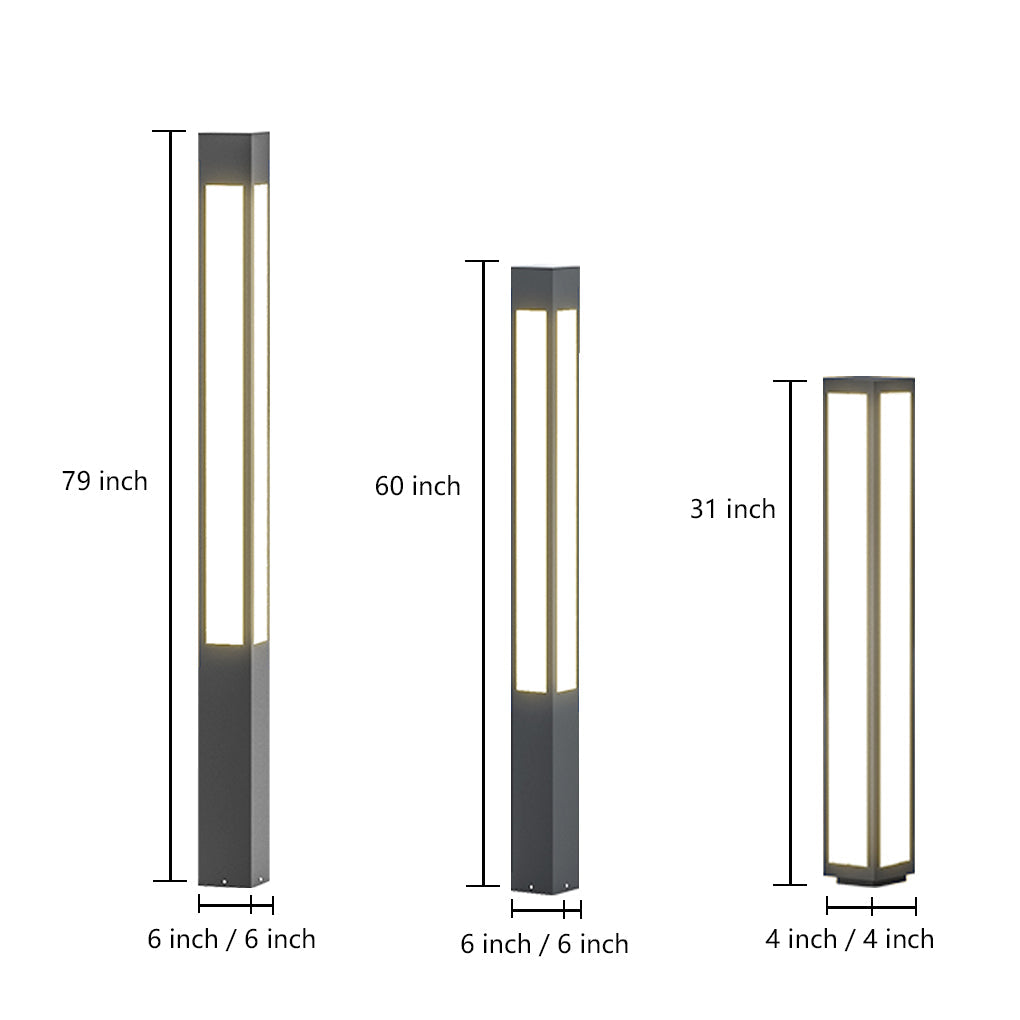 Outdoor Bollard Light Waterproof Garden Solar LED Landscape Lighting for Villa Courtyard