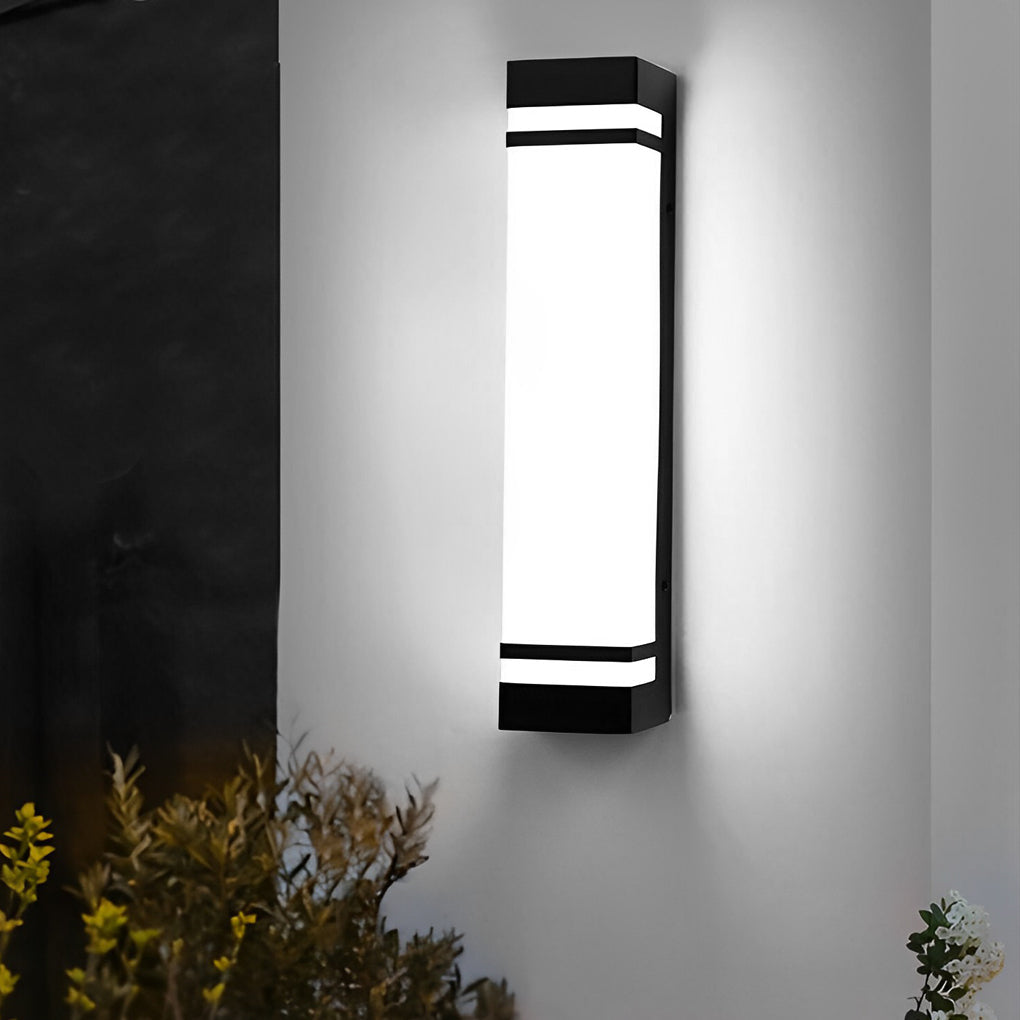 Rectangle Modern Waterproof LED Black Outdoor Wall Lighting