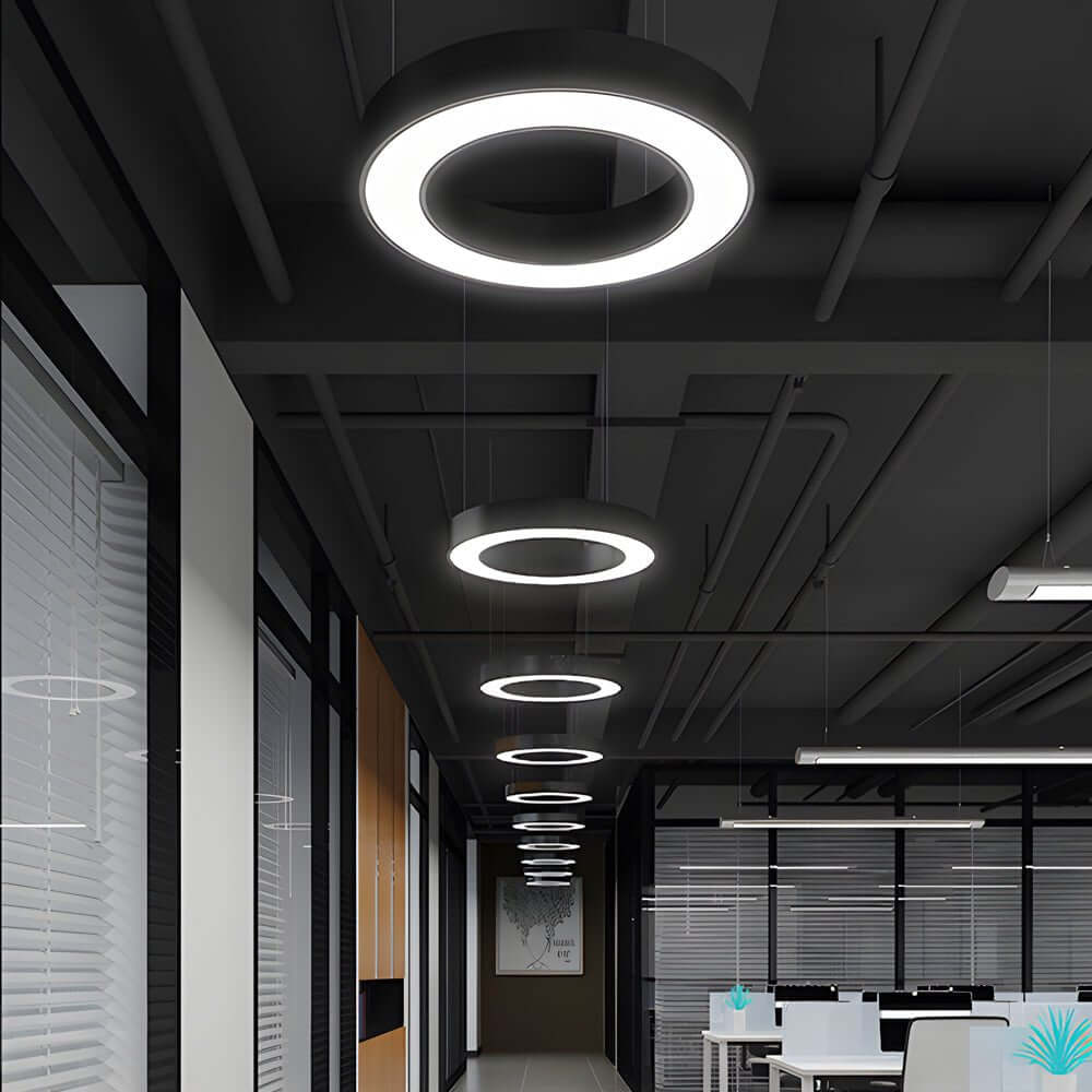 Round Ring Hanging Profile Light Suspended Office LED Pendant Light for Gyms