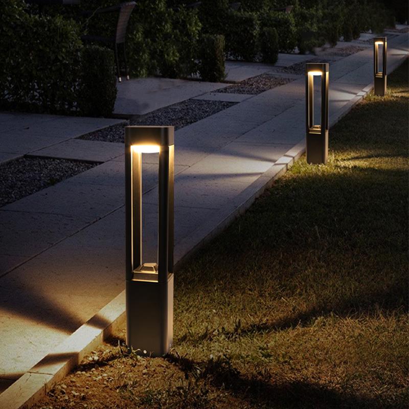 Quadruple-Sided Aluminum LED Bollard Lights Open Design for Optimal Illumination