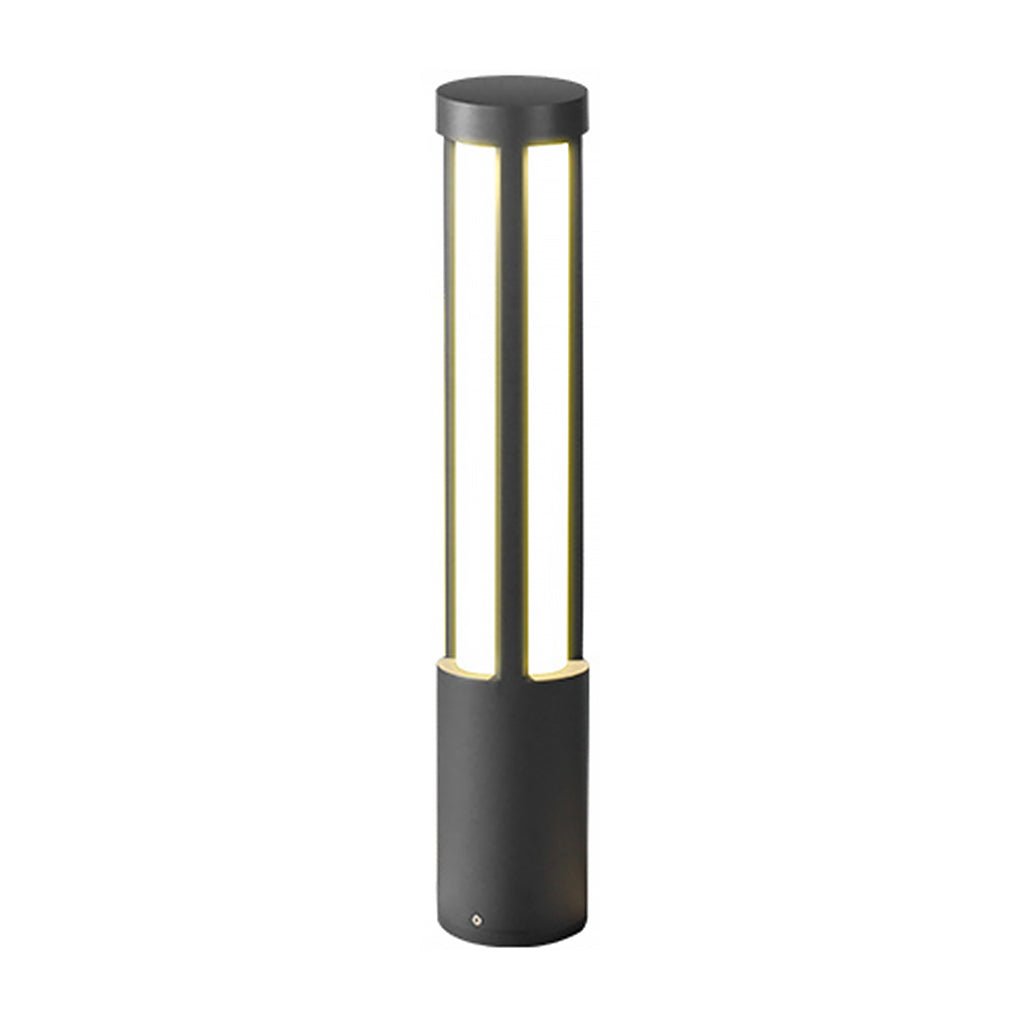 Cylinder Shaped LED Black Modern Outdoor Landscape Bollard Lights