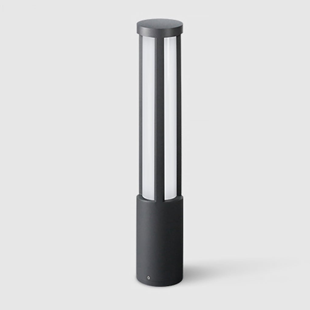 Cylinder Shaped LED Black Modern Outdoor Landscape Bollard Lights