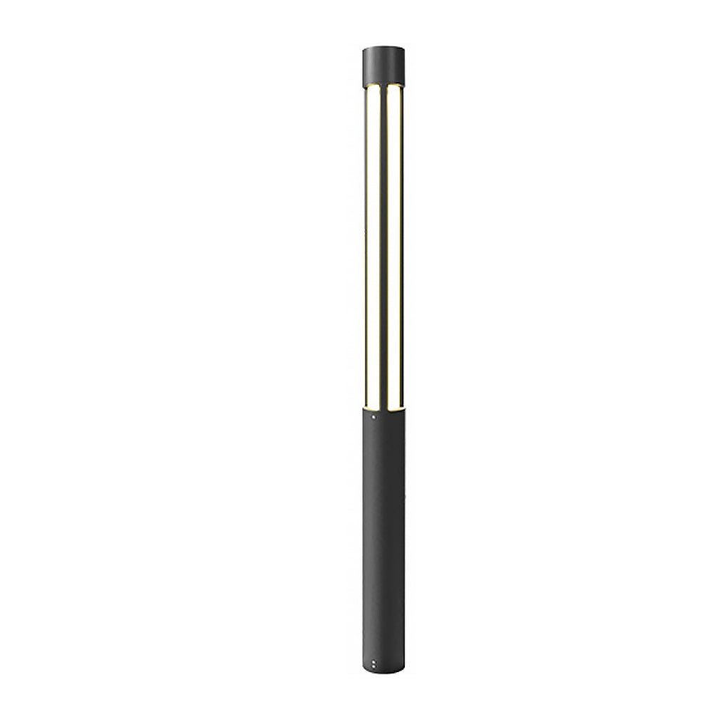 Cylinder Shaped LED Black Modern Outdoor Landscape Bollard Lights