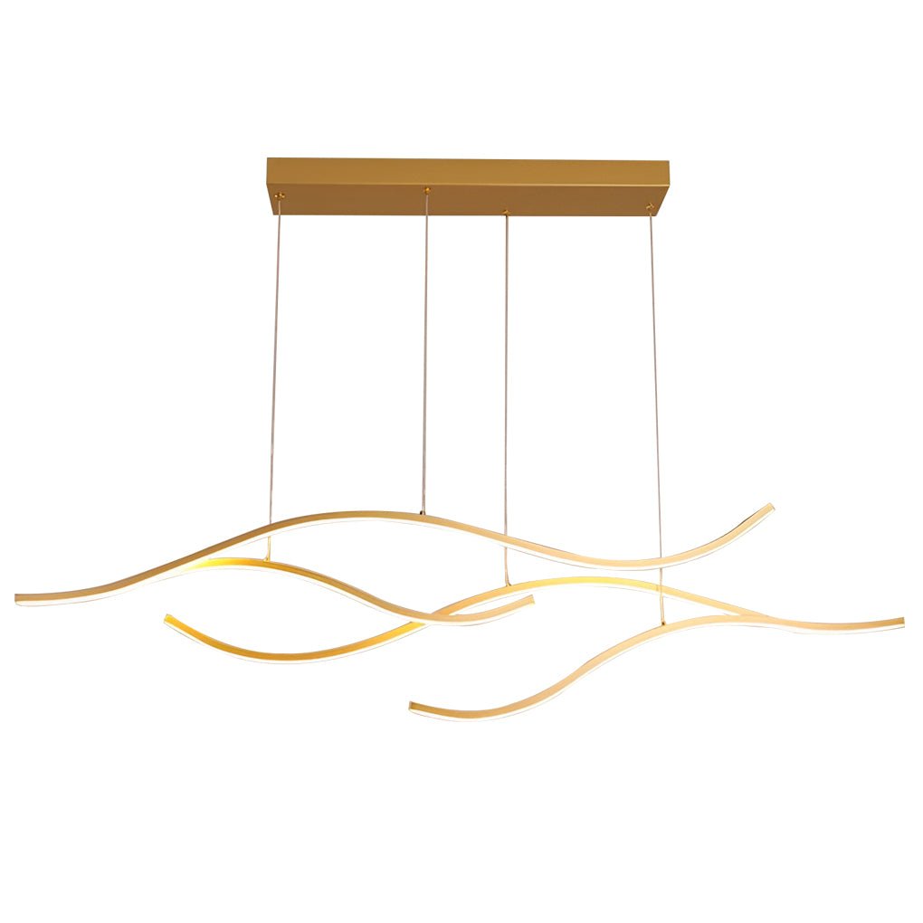 Wave Linear Hanging Branch Chandelier LED Island Ceiling Lights