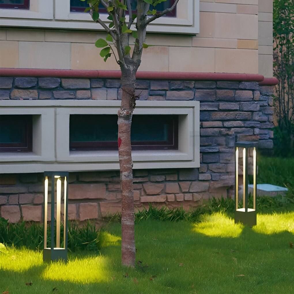 Black Aluminum Garden LED 7W 4-Beam Landscape Bollard Lights