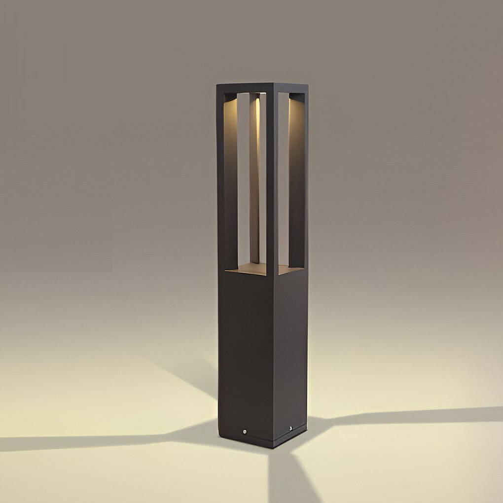 Black Aluminum Garden LED 7W 4-Beam Landscape Bollard Lights