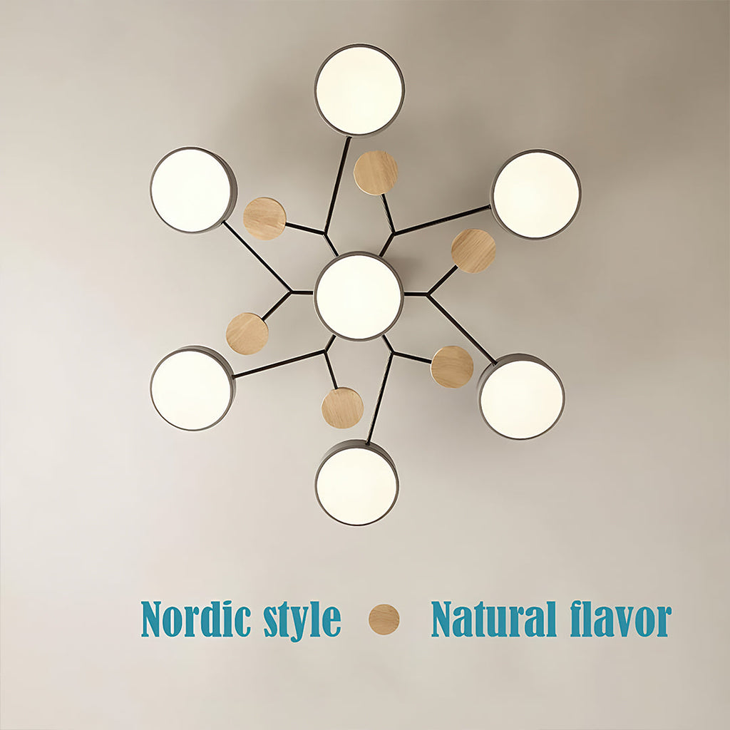 Sputnik Artistic Lights Chandeliers Metal Wood Baby Kids Lights Ceiling Lights